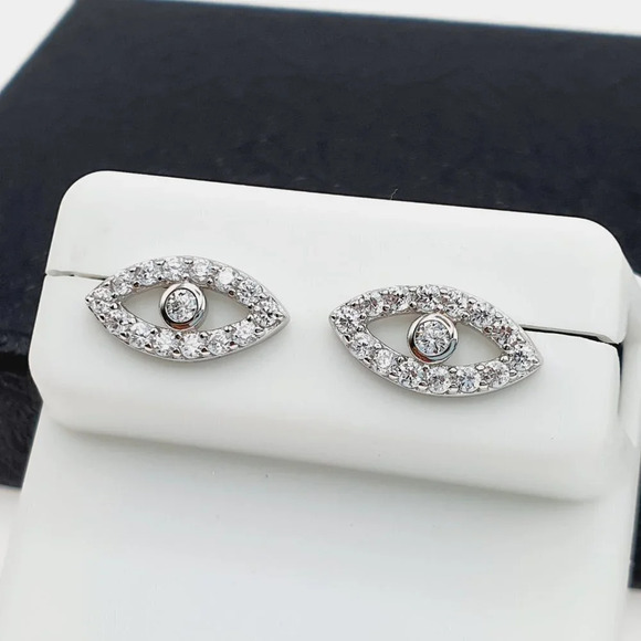 "925 sterling silver luxury CZ earrings for women/girls, Best for RJUS21… - Picture 2 of 7